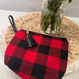 Red & Black Buffalo Plaid Wristlet